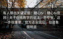 有人爆出关键证据：糖心tv｜糖心tv官网 - 关于在线教学的说法：不夸张，这一步很重要。官方还没回应，但迹象很明显