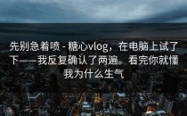 先别急着喷 - 糖心vlog，在电脑上试了下——我反复确认了两遍。看完你就懂我为什么生气